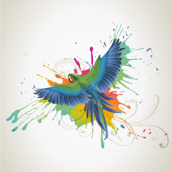 Flying Parrot Splash Fabric Panel Sale