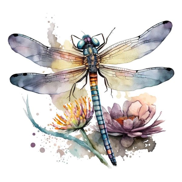 Beautiful Dragonfly Scene #6 Fabric Panel on Sale