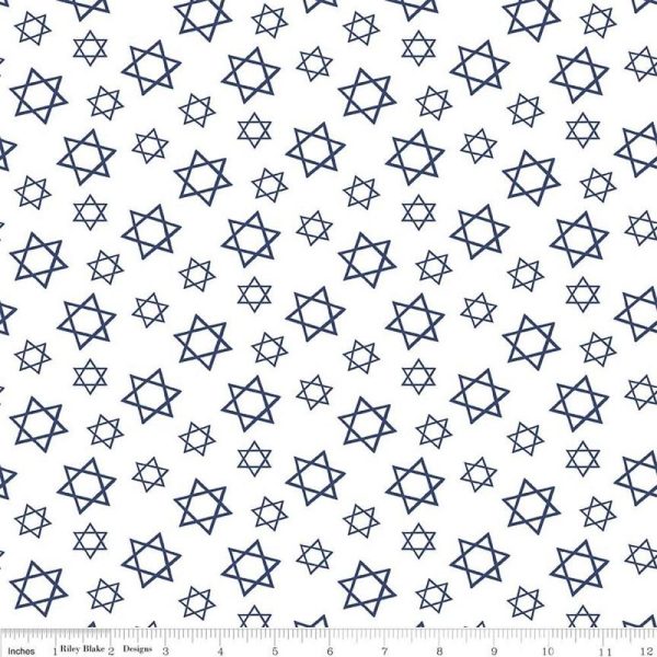 Festival of Lights, Star of David Fabric - White Online Hot Sale