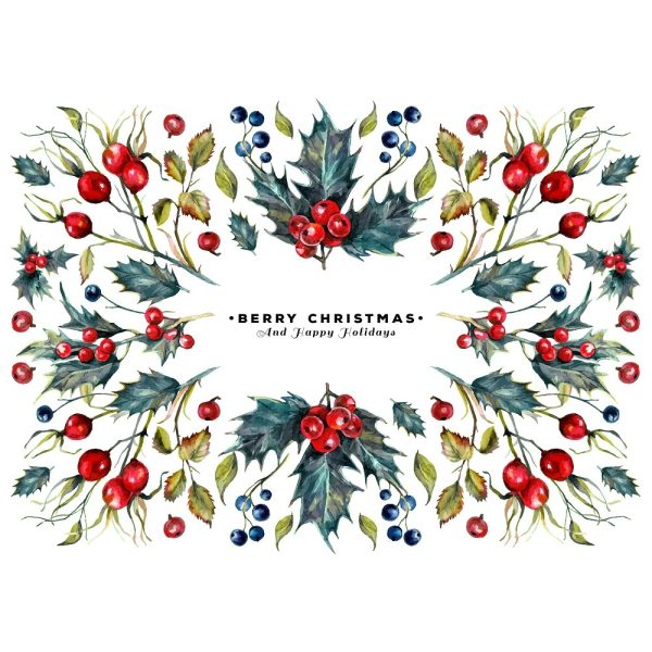 Berry Christmas Fabric Panel - Multi For Cheap