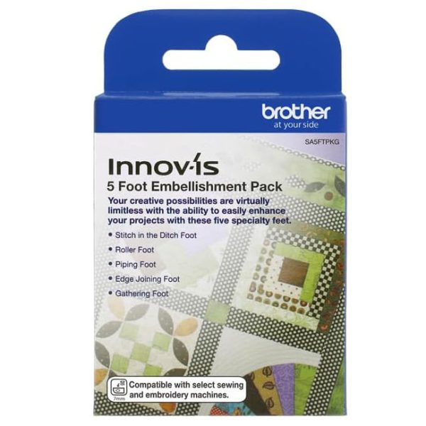 5pc Embellishment Presser Foot Set, Brother #SA5FTPKG Sale - Image 2