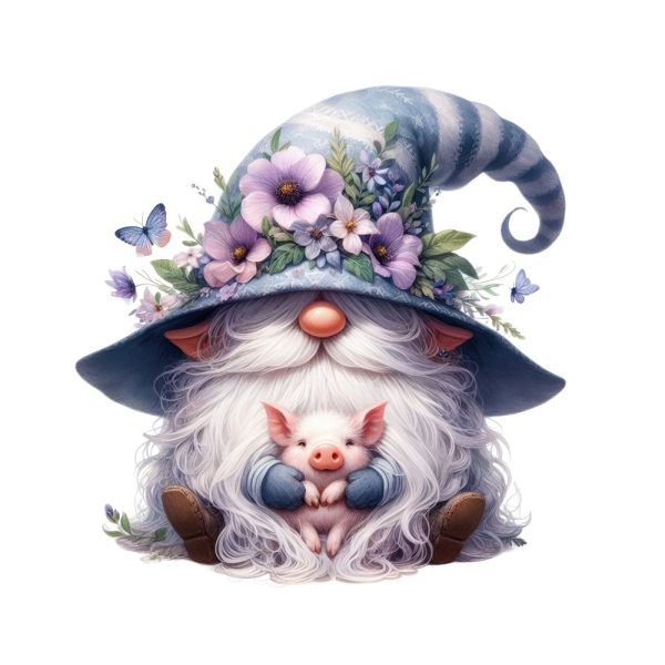 Gnomes & Animals Pig #1 Fabric Panel Online Hot Sale