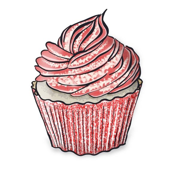 Cupcake Fabric Panel - Red on Sale